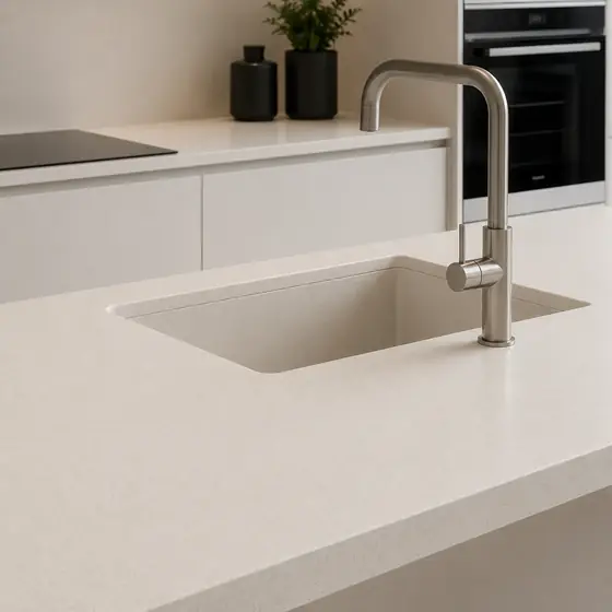 Trabajo realizado en Silestone White Storm — obra de Granimar, marmolería en Lanús y Hudson